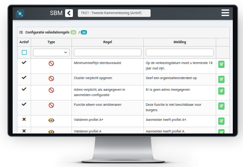 Configuratie van validatieregels